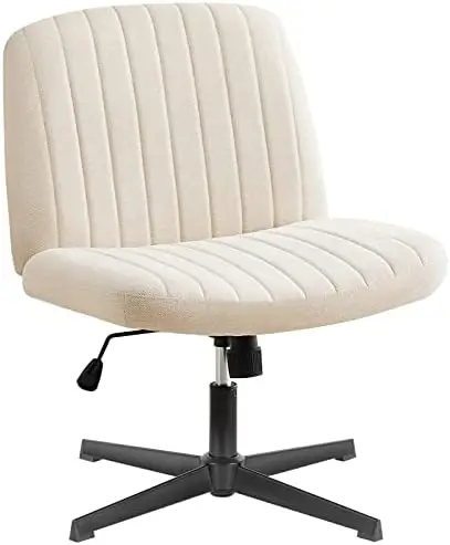 Armless Desk Chair No Wheels, Cross Legged Office Chair Wide