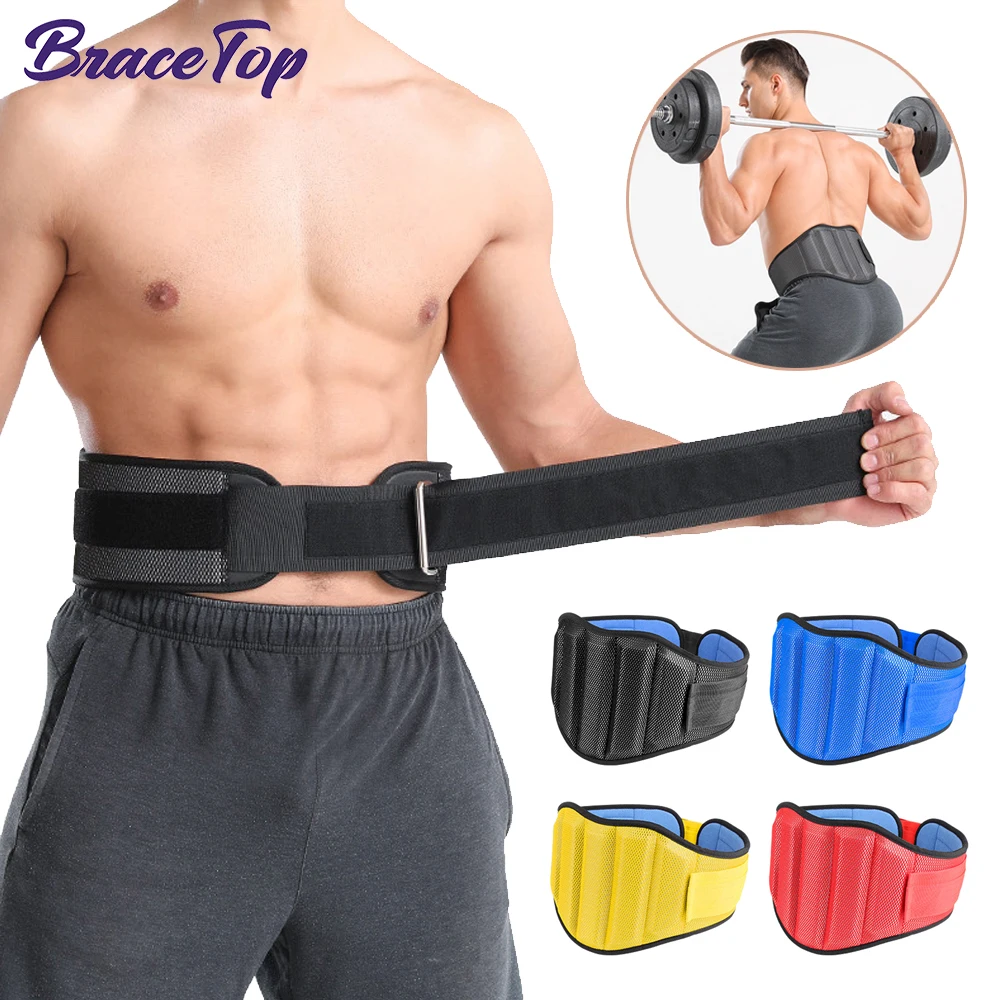 

BraceTop Professional Weightlifting Squat Training Lumbar Support Belt Men Sports Fitness Powerlifting Belt Back Waist Protector