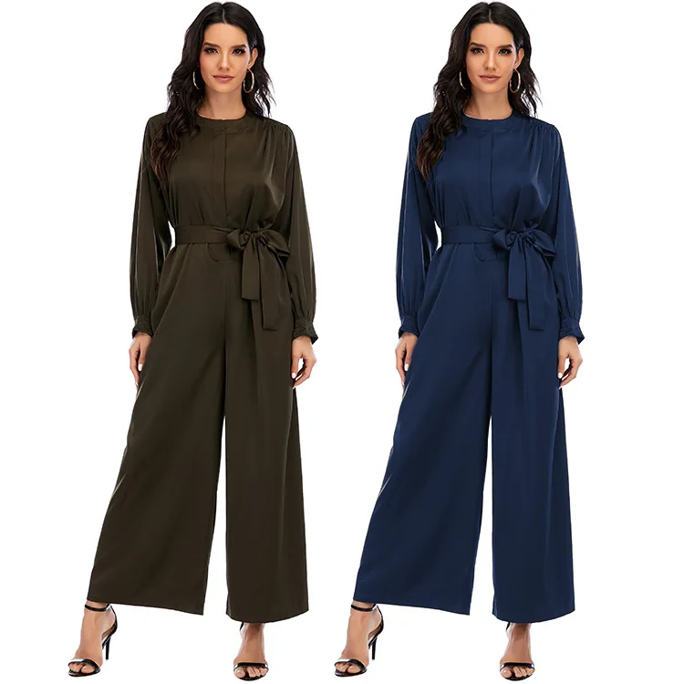 Rompers Abaya Dubai Abayas Islamic Clothing For Women Turkey Muslim Robe Femme Musulmane Jumpsuit Dress Kaftan Morocc