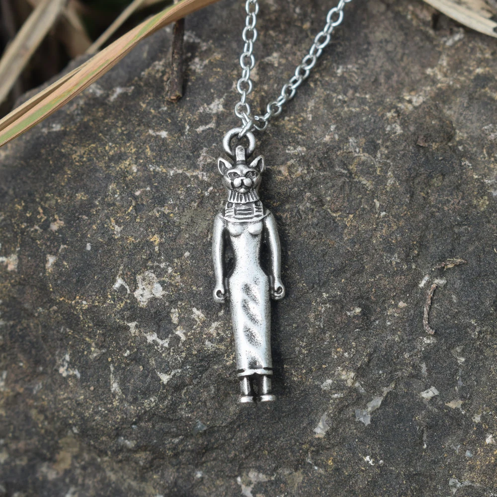 Ожерелье с кулоном в виде старого египетского Бога бастетта оловянного кота
