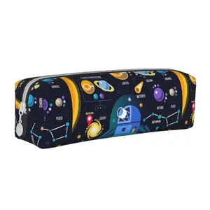 Cute Space Universe Solar Big Bang Pencil Case Starry Sky Family Pencilcases Pen Box Kids Big Bag Office Cosmetic Stationery