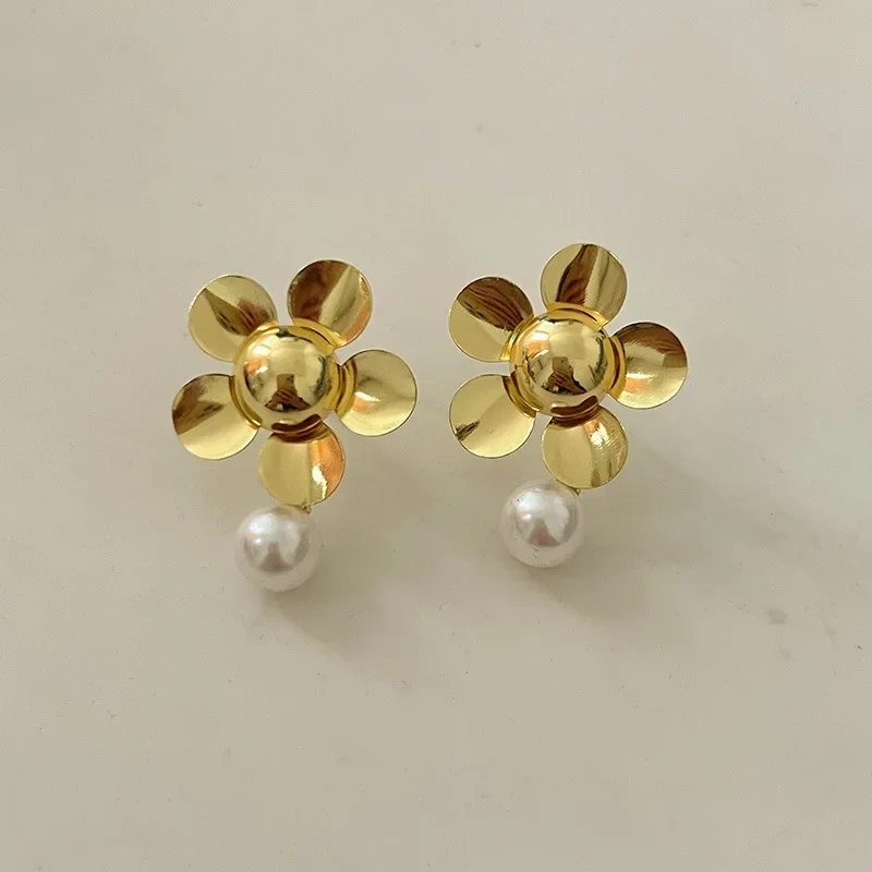 Металлические серьги-клипсы Draweye с цветами для женщин винтажные корейские модные