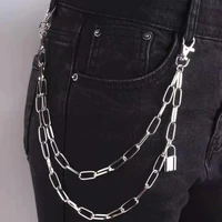 punk retro new multi layer body hip hop personality pants chain fashion hip hop exaggerated explosion all match waist chain 2022