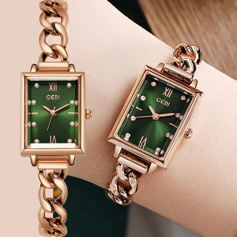 

Luxury Fashion Watches for Women Rose Gold Stainless Steel Wrist Watch Twist Chain Style Wome's Holiday Gift Casual Dress Clock