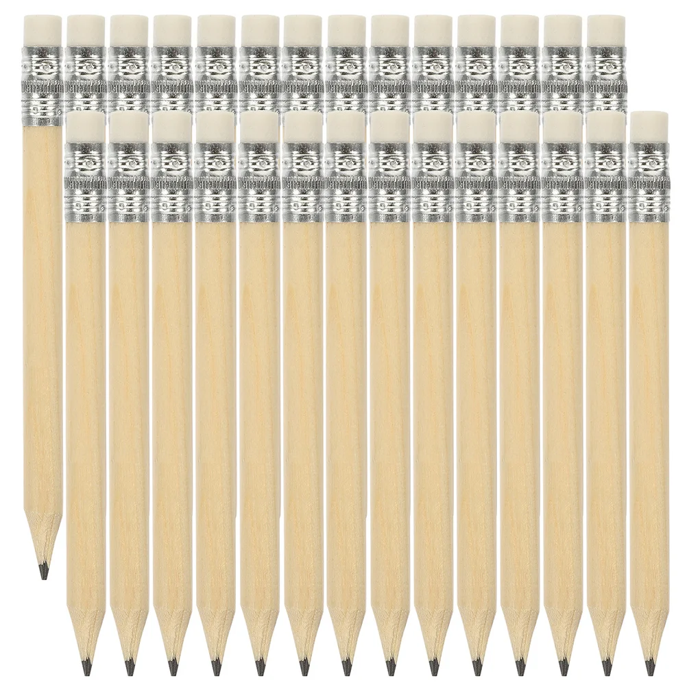 

100 Pcs Mini Short Golfing Pencils Sketching Business Erasable Wooden Small Log Drawing For Party