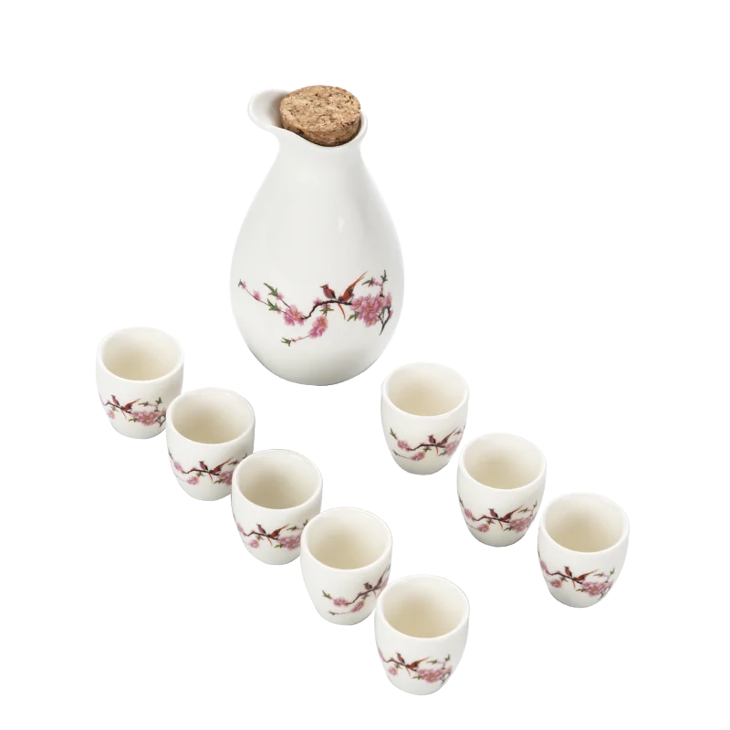 

Лучший фарфоровый винный набор, винтажный винный горшок, маленькая модель, чашка для сакэ, бокал для ликера, домашний стеклянный разделител...