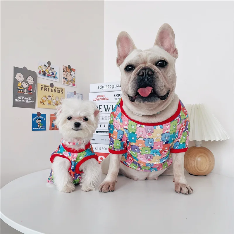 

New dog clothes summer thin gummy bear stretch T-shirt vest French fighting Corgi Schnauzer small and medium dogs