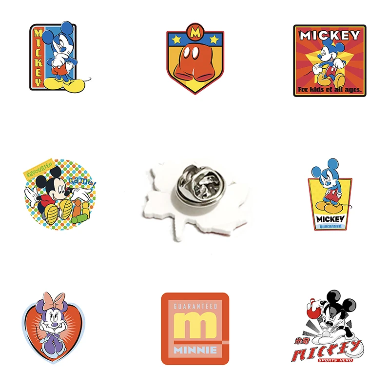 

Disney Fashion Labels Mickey Mouse Lapel Pins Fashion Taste Children's Fashion Jewelry Resin Acrylic Collar Lapel Pins Jewelry