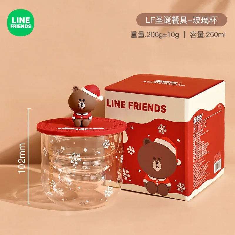 Набор рождественской посуды Line Friends набор рисовой с героями мультфильмов милая