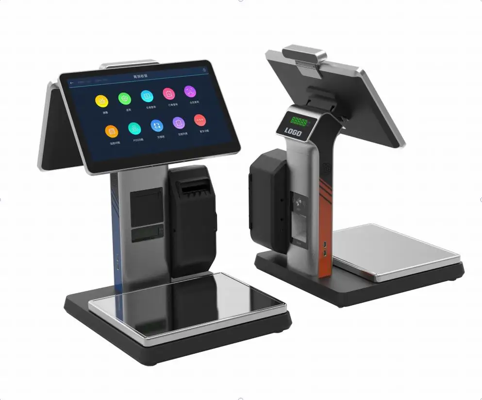 

All In One Pos Touch Screen Smart Supermarket Digital Barcode Label Thermal Printer Scale Weighing Scale with Barcode Printer