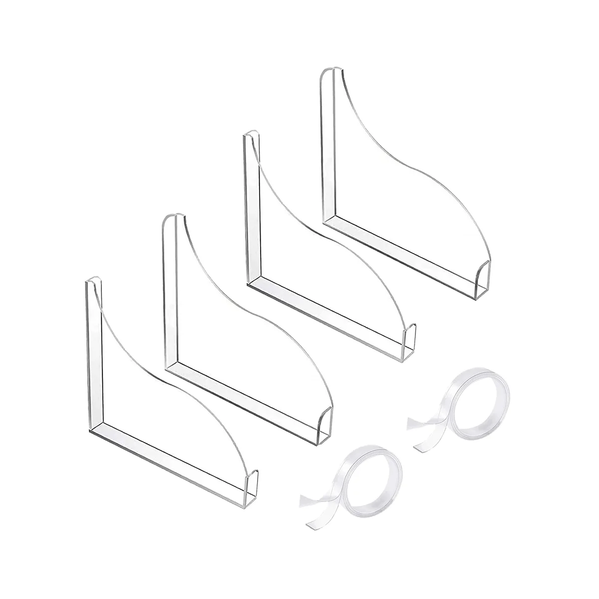 

Shower Splash Guard, Self-Adhesive Transparent Shower Water Guard, Bath Corner Water Splash Guard - 4 Pack