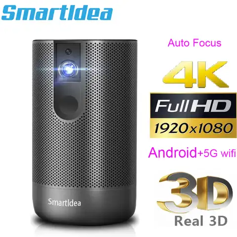 Проектор Smartldea D29, 1920x1080, Full HD, ОС Android (2 ГБ + 16 ГБ), 5G, Wi-Fi, проектор DLP, поддержка 4K, 3D зум