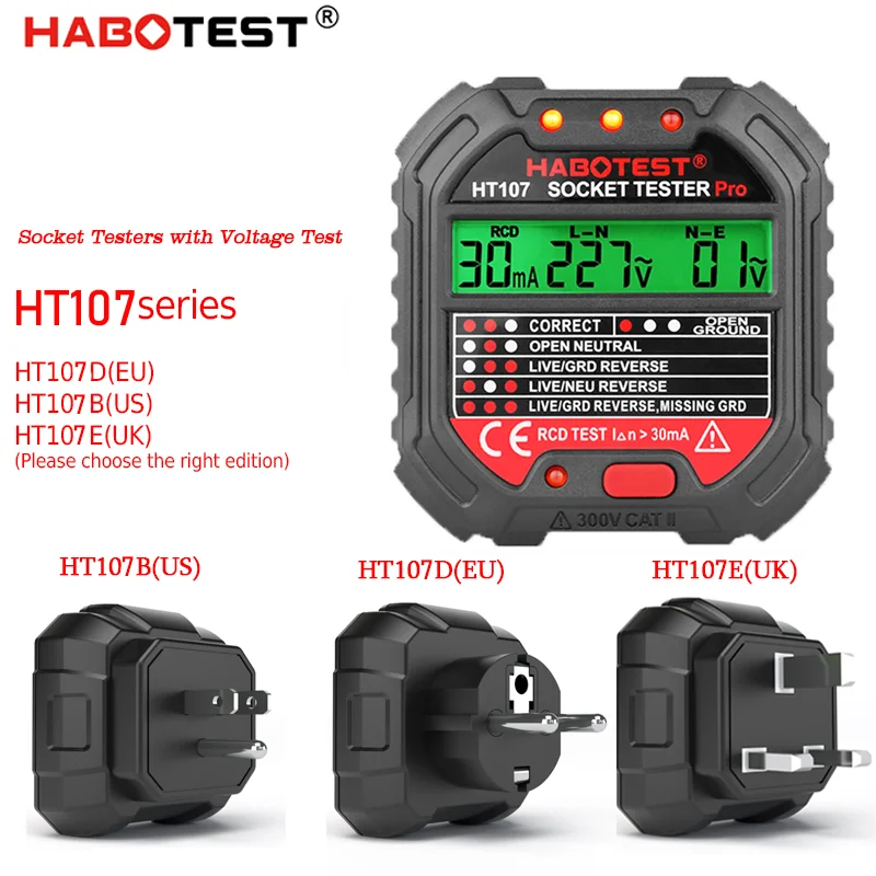 

Цифровой тестер розеток HT107