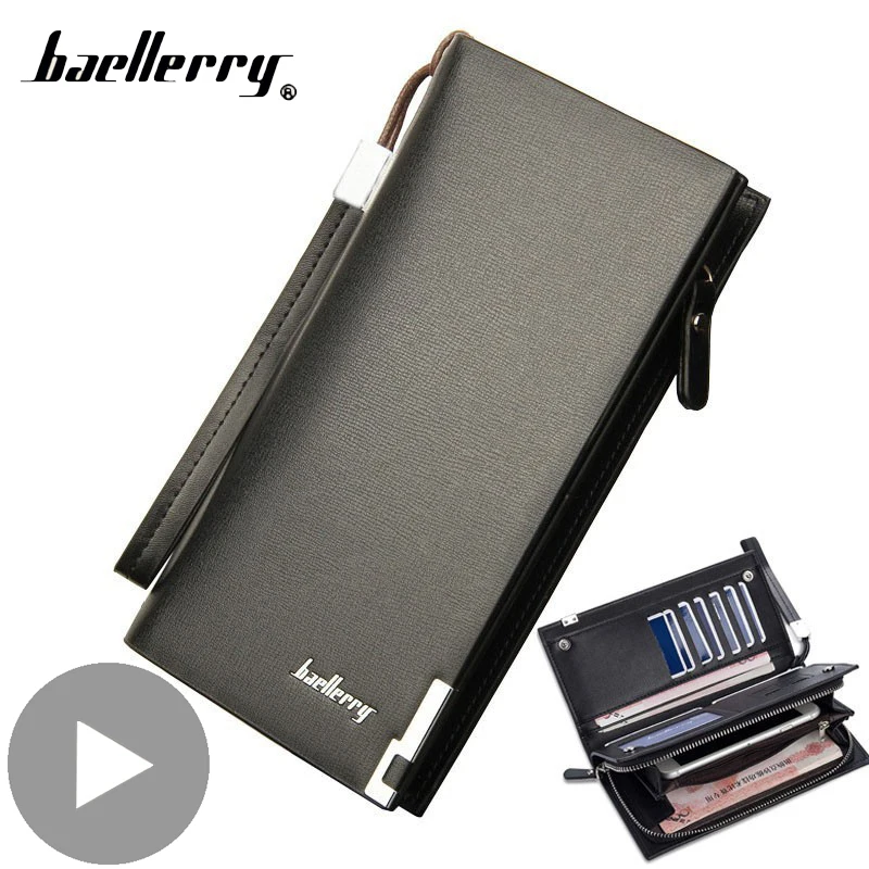 

Long Zipper Phone Big for Men Wallet Male Purse Money Clutch Bag Coin Business Card Holder Black Partmone Vallet Cough Portofele