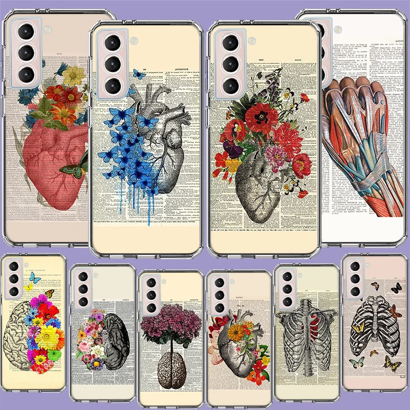 

Medical Human Organs Brain Meridian Kidney Phone Case For Samsung Galaxy S23 Ultra S22+ S21 Plus S20 FE S10 Lite S10E S9 S8 S7 E