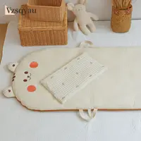 New Bear Embroidery Thick Quilted Mattress for Newborn Baby Portable Folding Nap Mat Travel Kindergarten Mattress Cotton Bed Pad