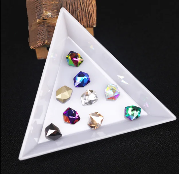 

100PCS 6*8mm Ice block Shape Multicolor Crystal Sleek Rhinestone 3D Manicure Nail Art Decoration Charms Jewelry