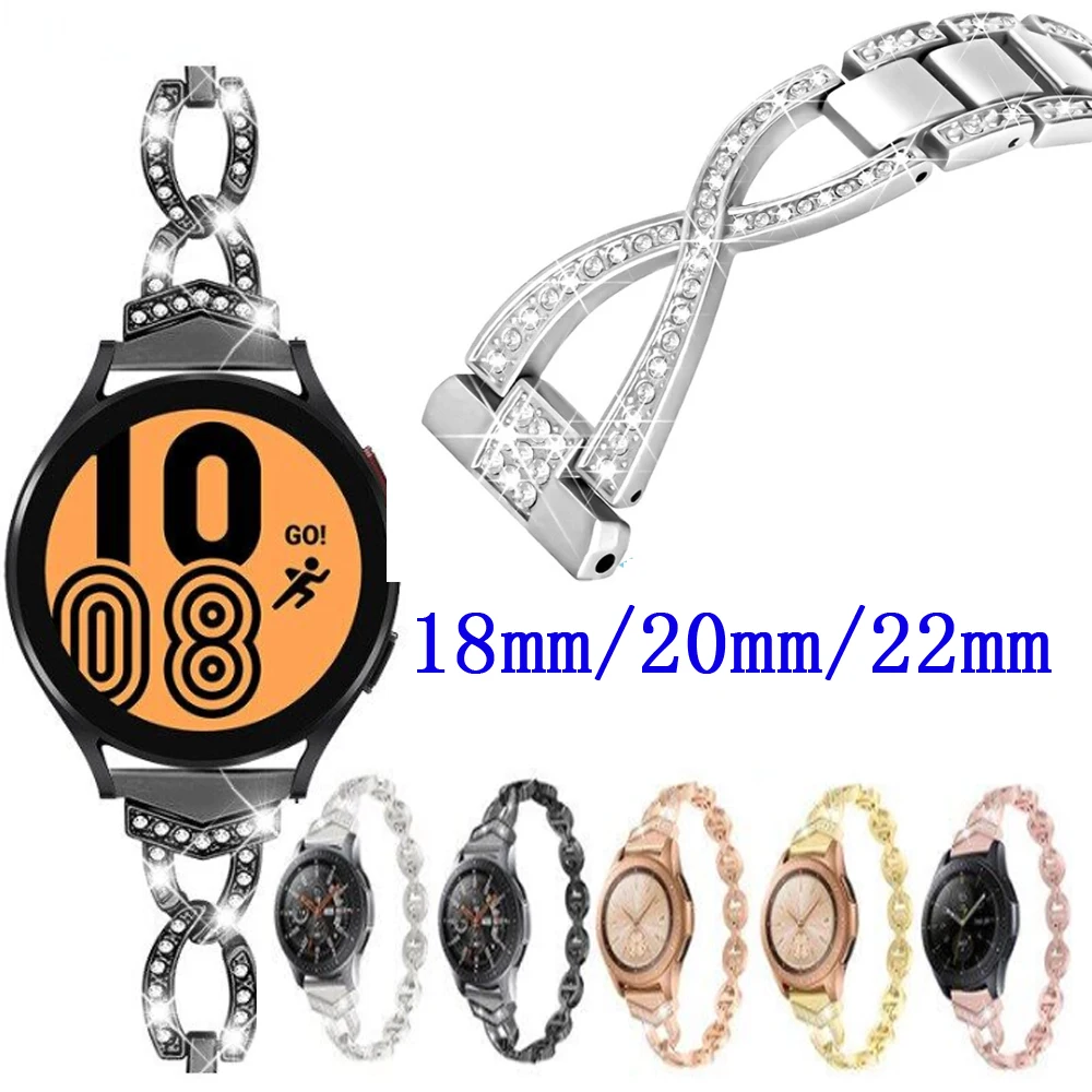 

New style Diamond Strap For Lenovo Watch 9 S2 Pro X plus watchband E1 Pro Stainless Steel Metal band bracelet