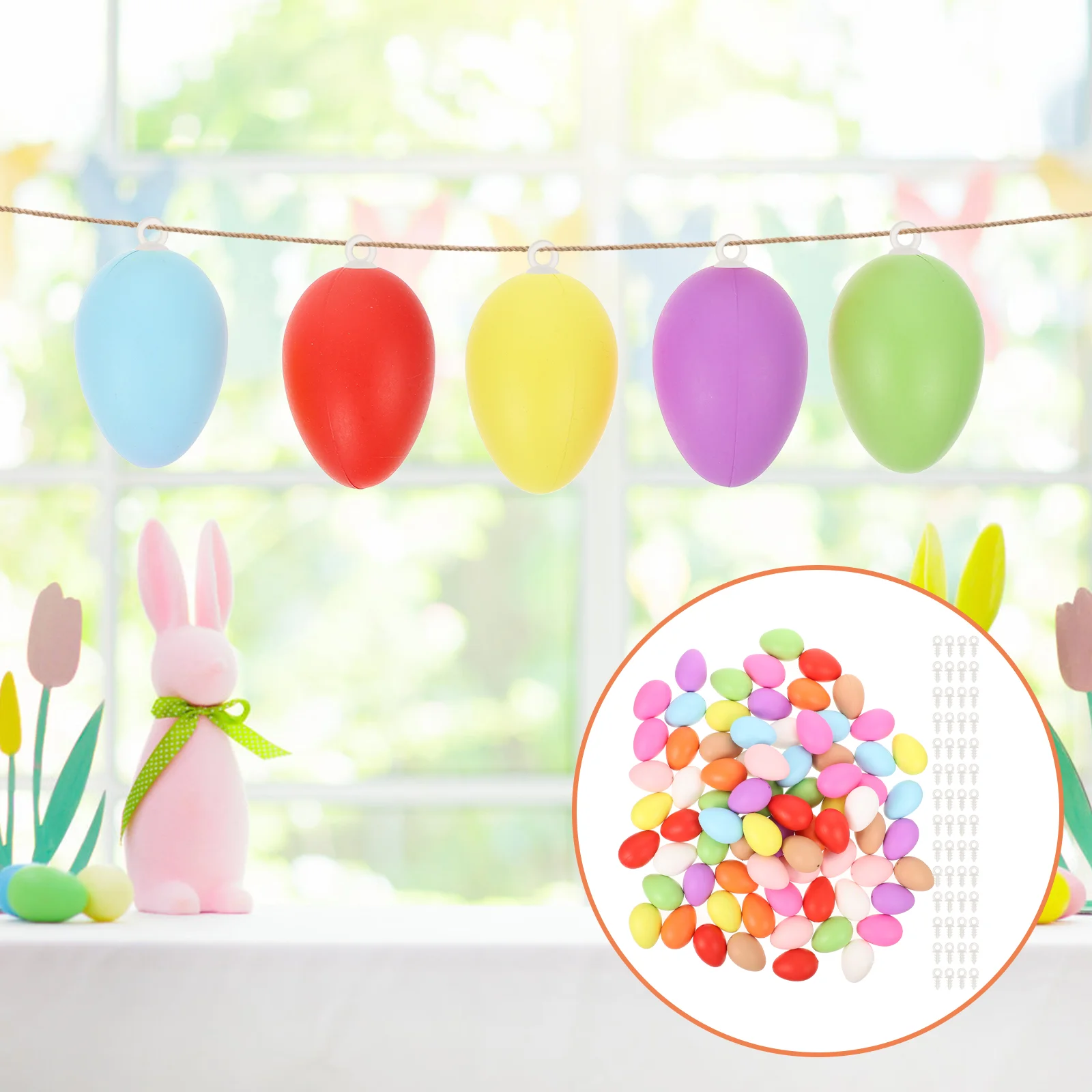 

100pcs DIY Eggs Eggs Kids Crafting Decorating Hanging Eggs Ornaments