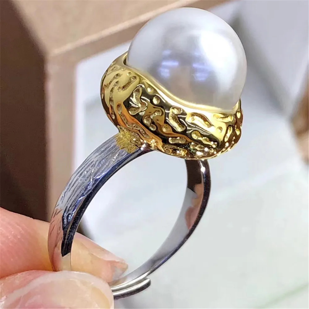 

S925 Sterling Silver Ring Settings Accessory DIY Pearl Ring Making Jewelry For Women Gift