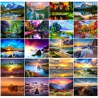 Алмазная 5D картина JIEME с изображением восхода солнца и моря, пейзаж с полными стразами, круглая Алмазная вышивка сделай сам, домашний декор, подарок