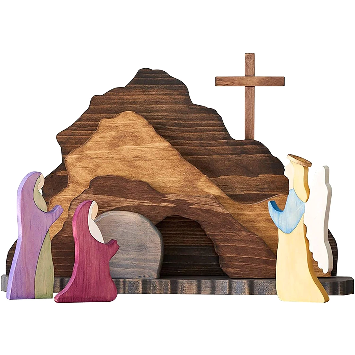 

Jesus Resurrection Jigsaw Puzzles with 3 Independent Part Wooden Resurrection Scene Puzzle for Home Office Decoration