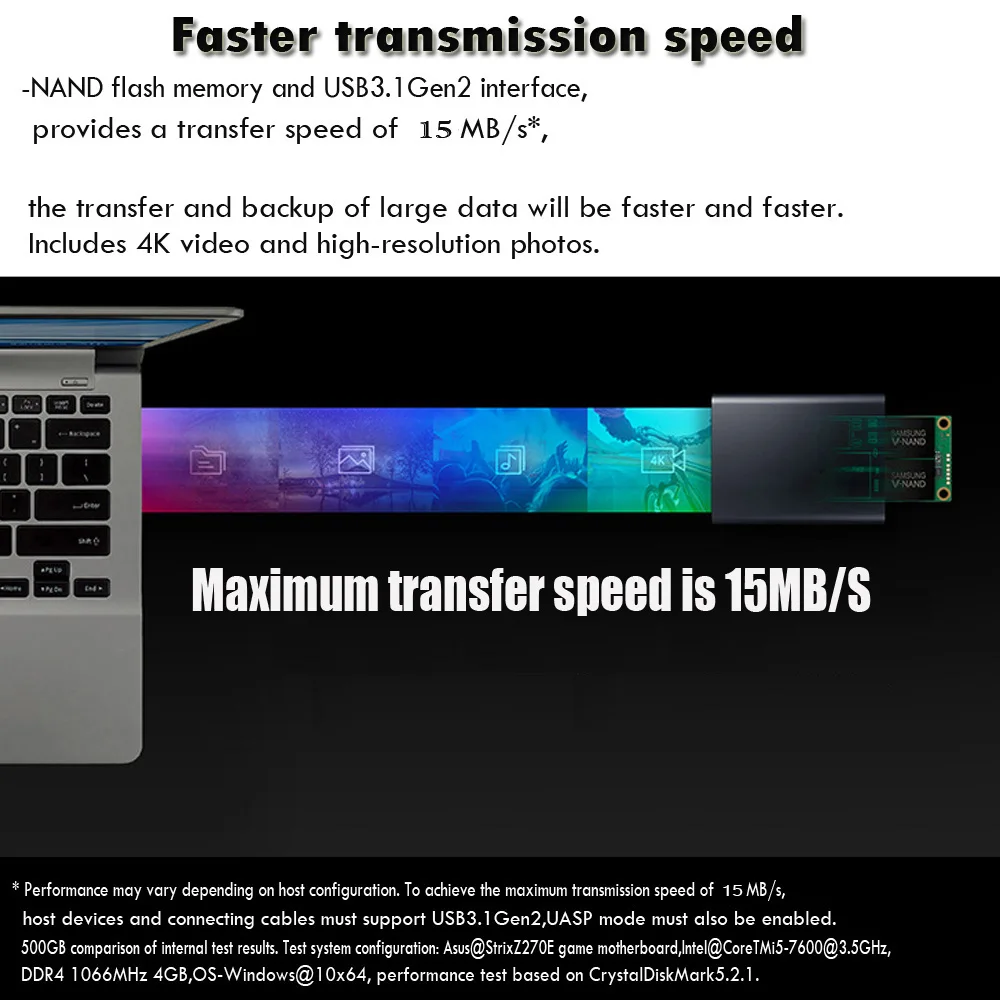 Внешний жесткий диск емкостью 2 ТБ USB 3 1 мобильный твердотельный накопитель для