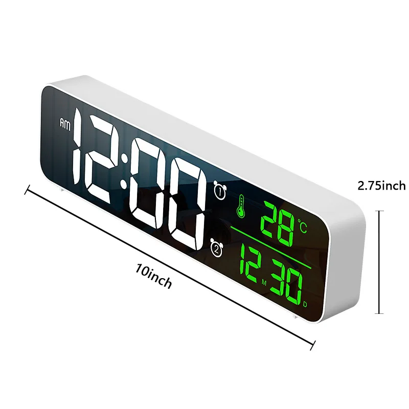 

Светодиодный цифровые настенные часы с отображением температуры недели и даты, регулируемая яркость, будильник, настенные часы для украшен...
