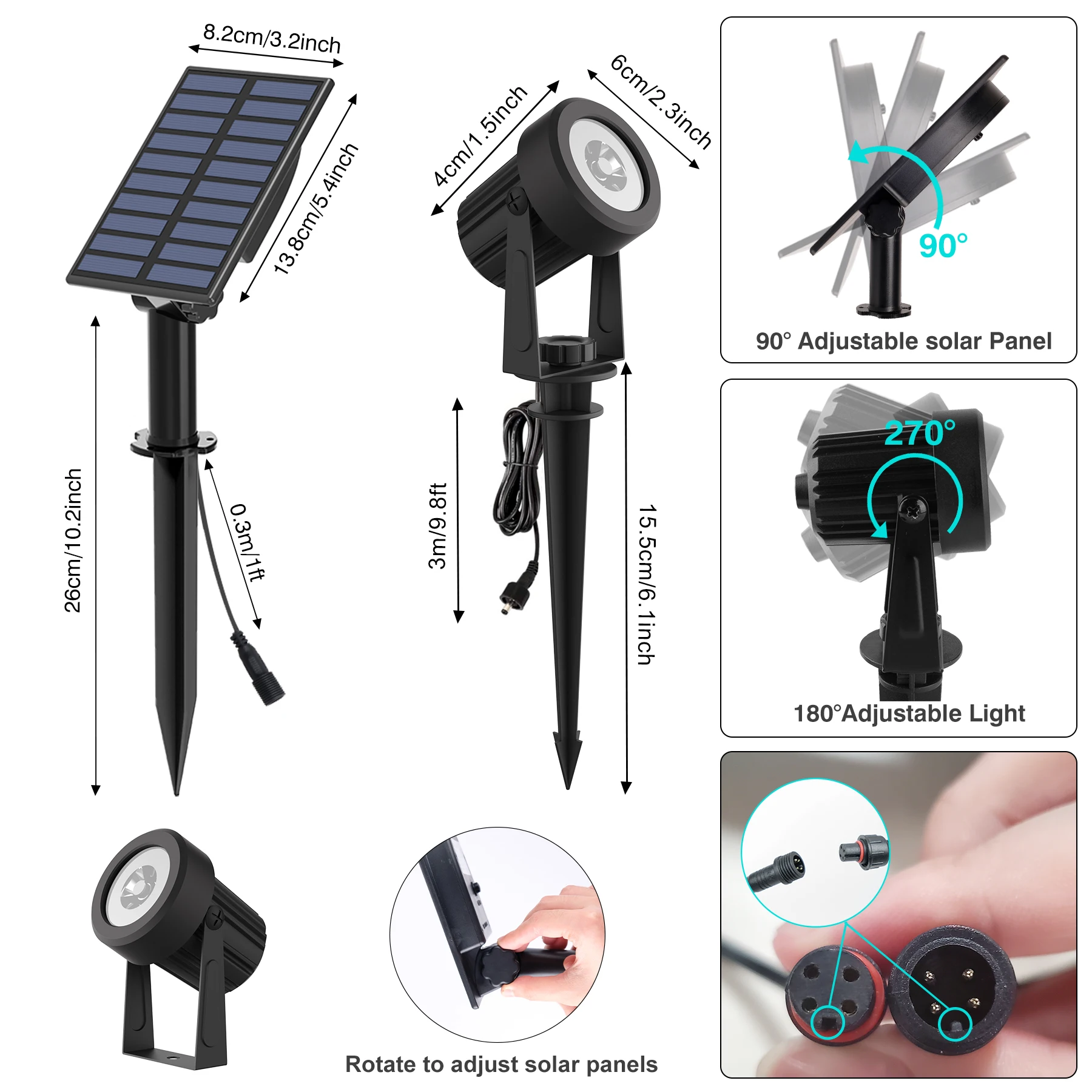 T-SUNRISE Солнечные светильники RGB 1/2/4 шт.