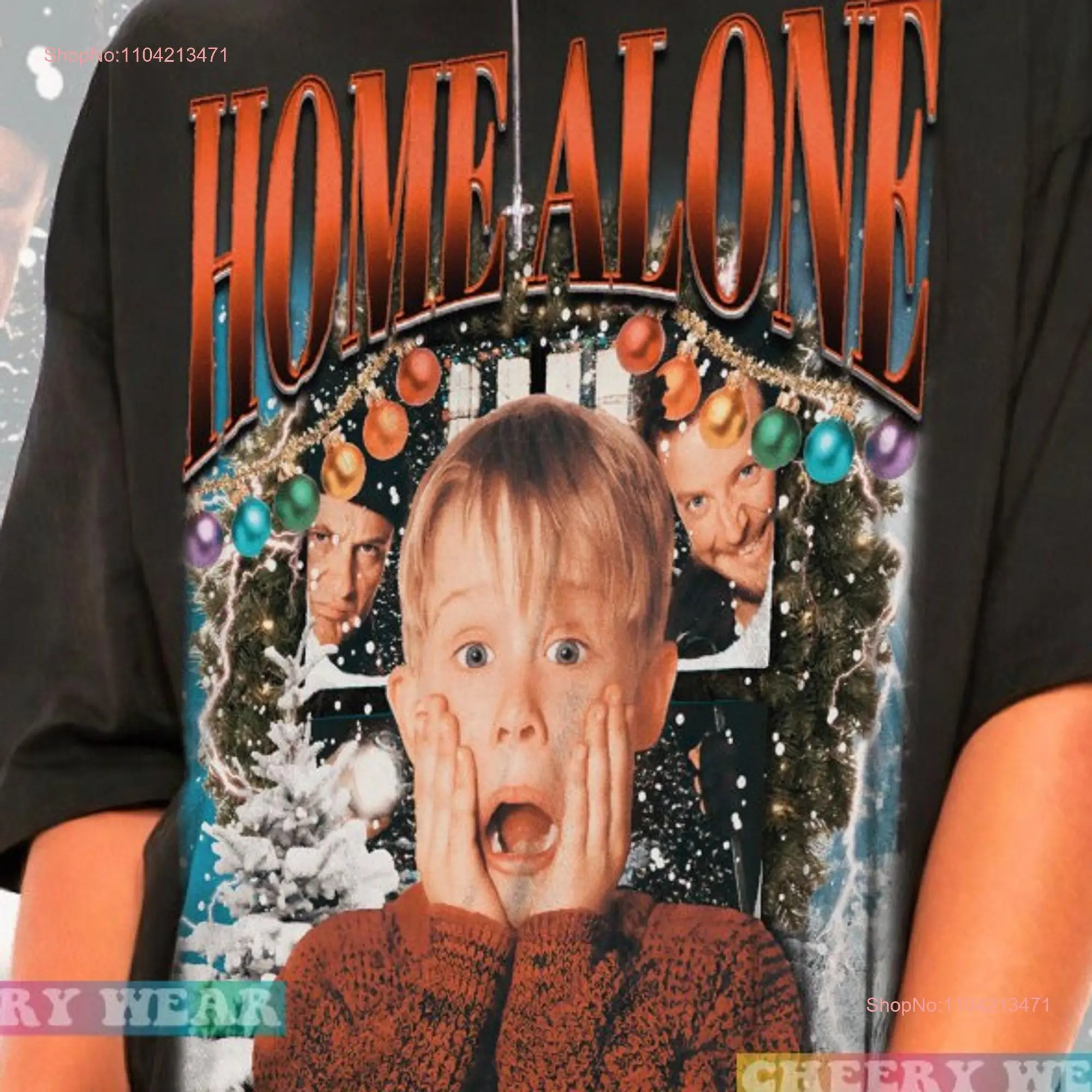 Футболка Один дома SweaT Рождественские рубашки Kevin Mccallister Xmas с длинными или
