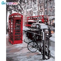 gatyztory painting by number street drawing on canvas handpainted painting art gift diy pictures by number landscape kits home d