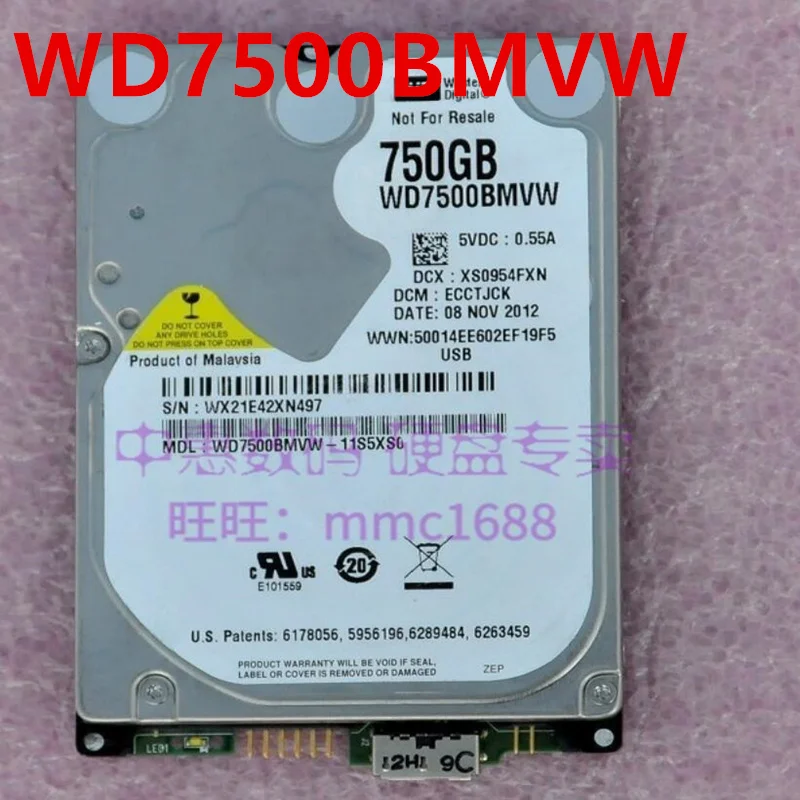 

95% New Original Mobile Hard Disk Drive For WD 750GB 2.5" For WD7500BMVW