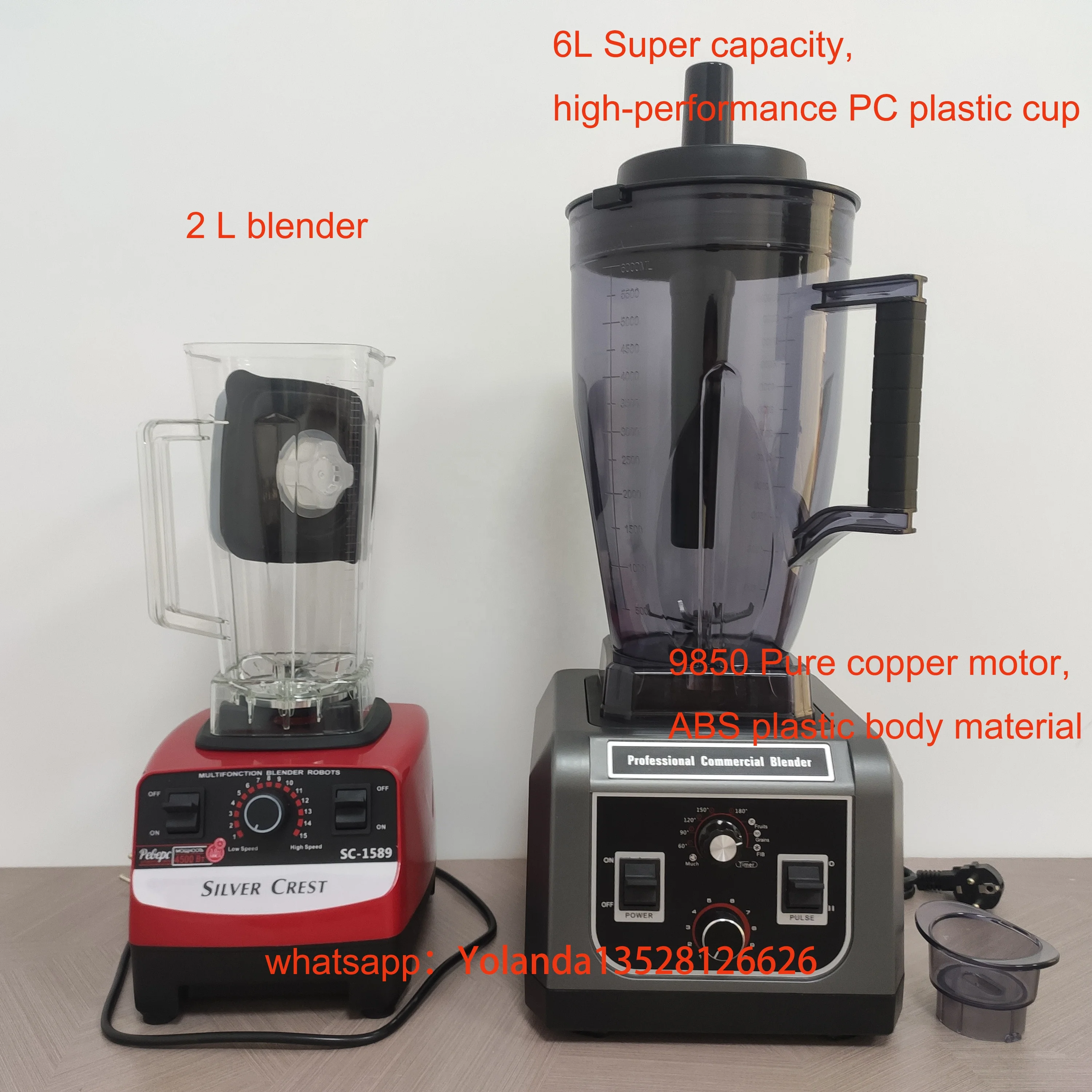 Hot sale Abs Blender Timing multifunction High Speed Juicer Mixer with 9850 Pure copper motor household 6L commercial blender