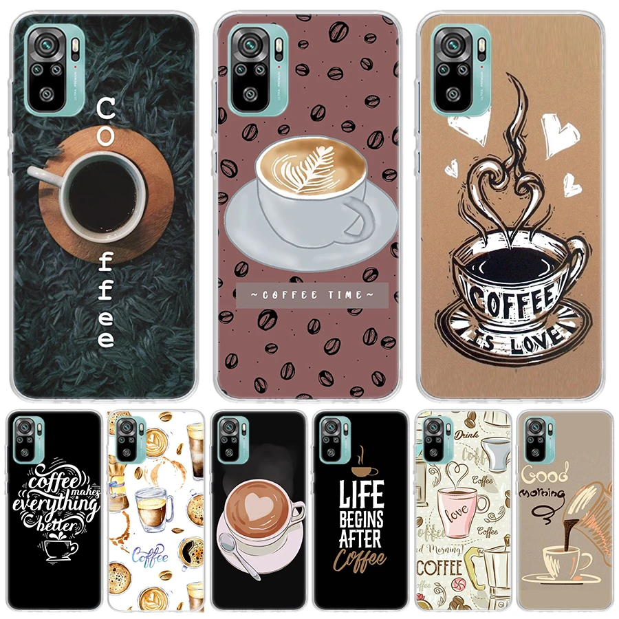 Coffee Wine Cup Phone Case For Xiaomi Redmi Note 10 11 9 8 10S 11S 11T 11E Pro 9T 9S 8T 7 6 5 5A 4 5G Max Cover Coque