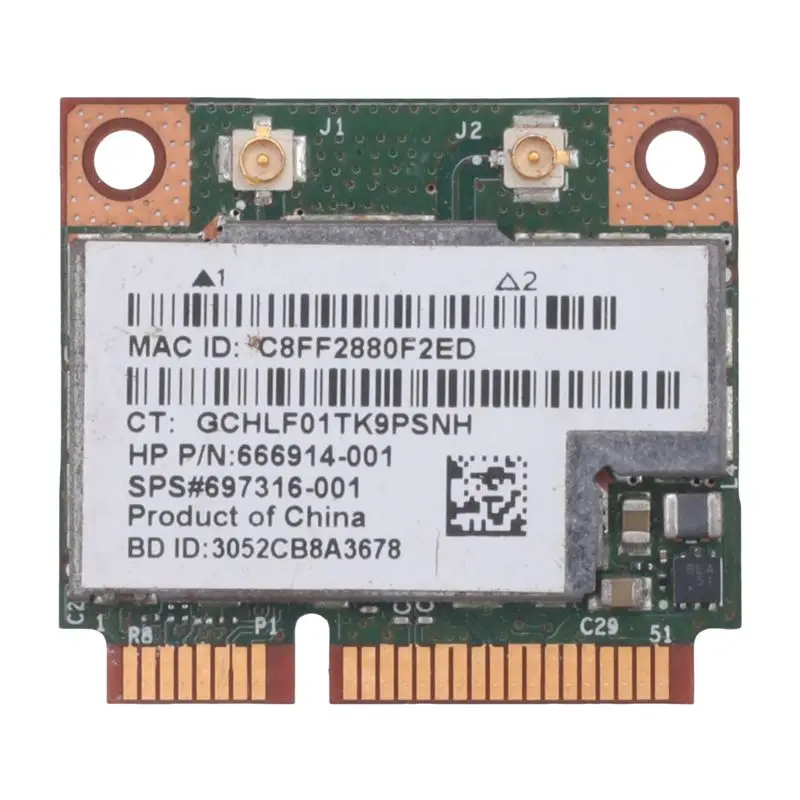 Двухдиапазонная беспроводная Wi-Fi карта A01E BCM943228HMB 802.11ABGN 300 Мбитс с Bluetooth 4.0, Half MINI PCI-E для ноутбуков, 2.4 ГГц5 ГГц (art.: 3920d9378cd2c) - 3920d9378cd2c