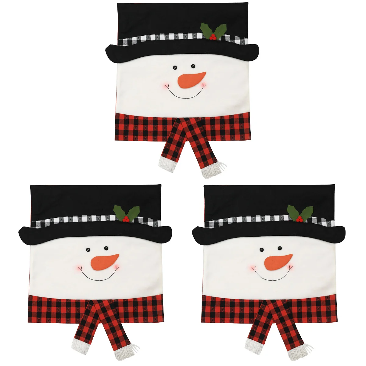 

Chair Christmas Covers Holiday Slipcovers Dining Snowmansanta Cover Decorations Protector