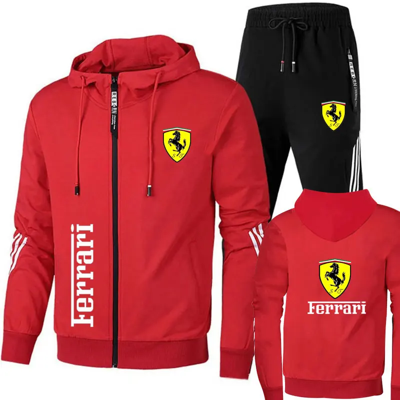 2023 New F Man Formula One Semester and Autumn Atmosphere Mode Large Comfortable Small Coat Casual Men's Sportswear Set