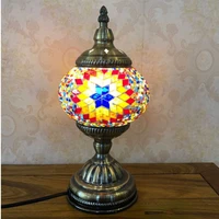 turkish mosaic table lamp vintage art deco handcrafted lamparas de mesa glass romantic bed light decor southeast asia eu us plug