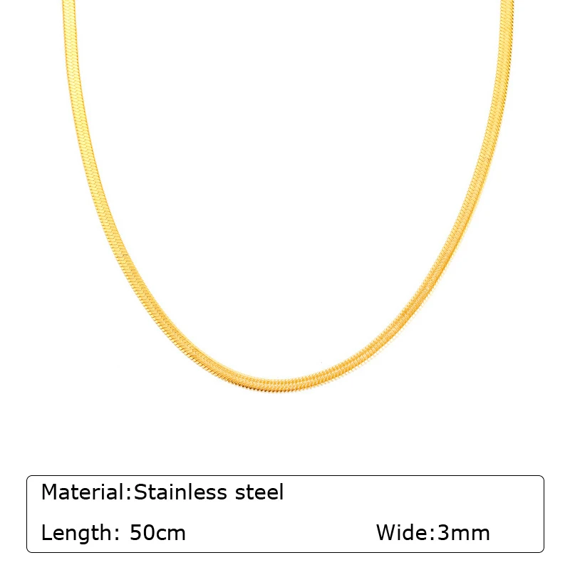 316L цепочка из нержавеющей стали ожерелье для женщин и девочек сложенное тонкое