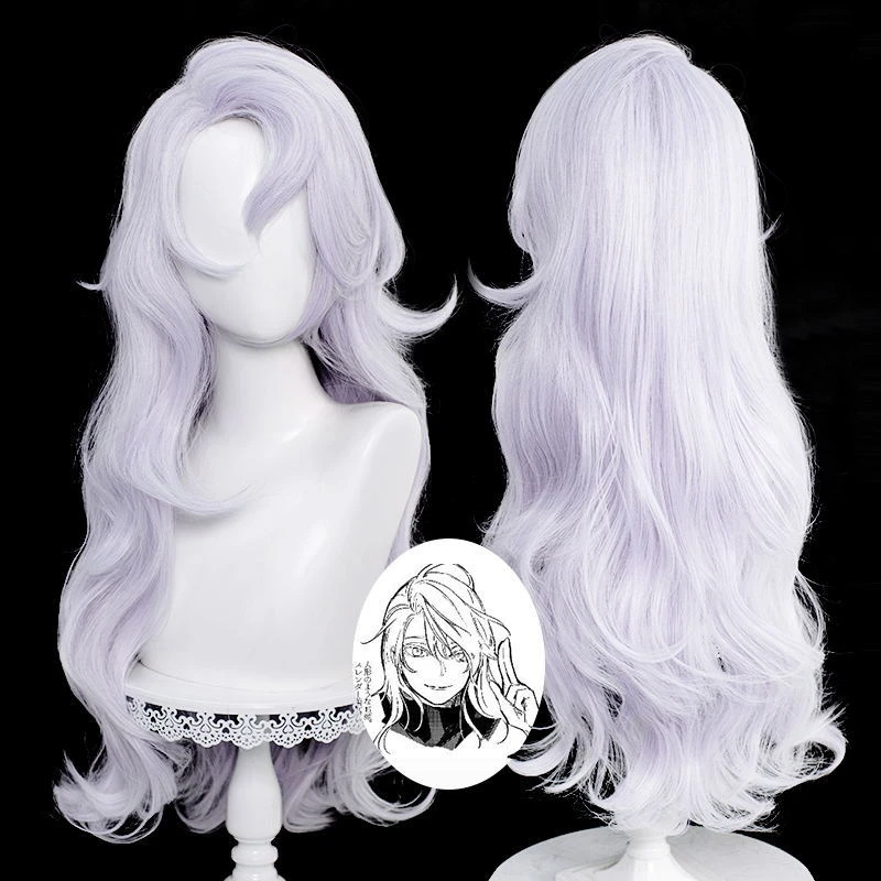 

Female Gojo Satoru Cosplay Wig Jujutsu Kaisen Unisex 70cm Long Silver Purple Heat Resistant Synthetic Hair Anime Wigs + Wig Cap