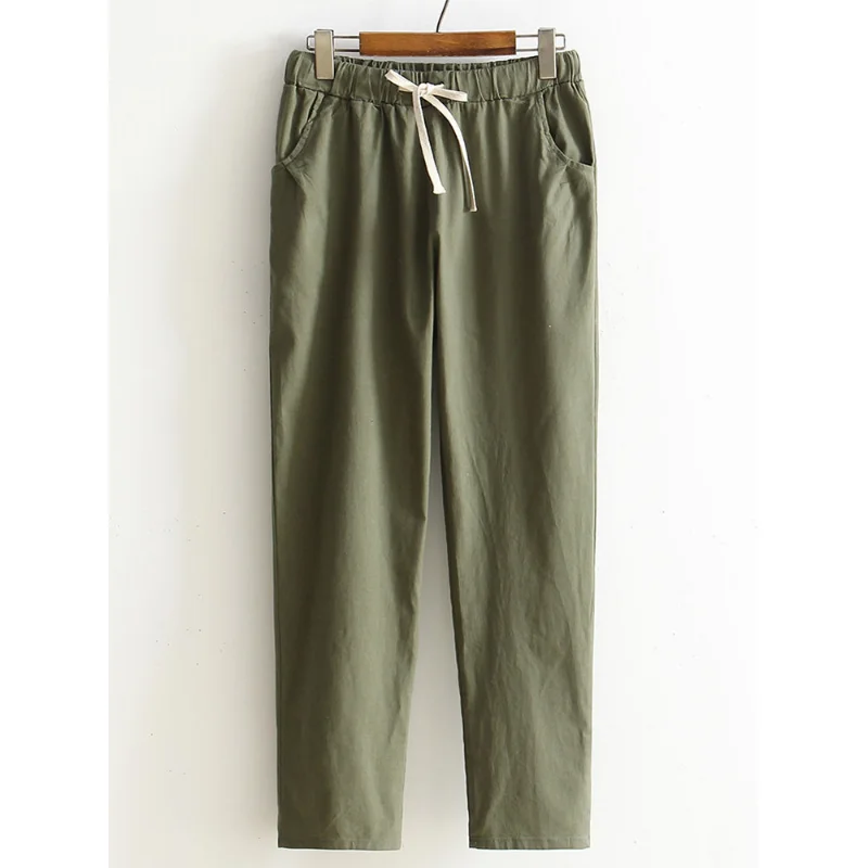 

Качественные женские шаровары 2023 женские брюки на весну лето шаровары хлопковые льняные однотонные шаровары с эластичным поясом