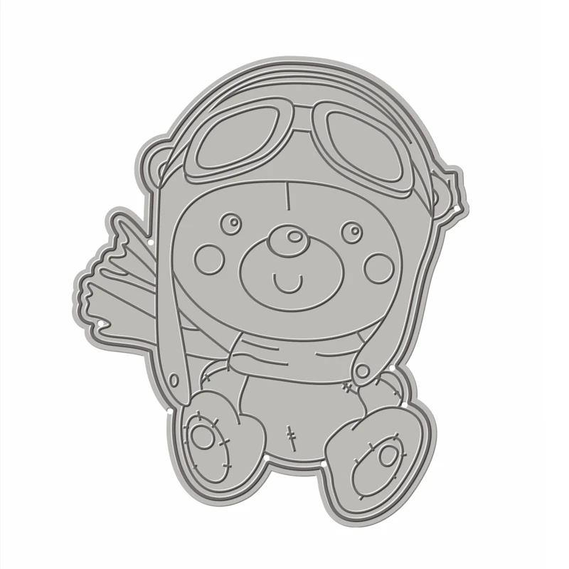 Металлические штампы для резки мультяшного медведя-пилота скрапбукинга новинка