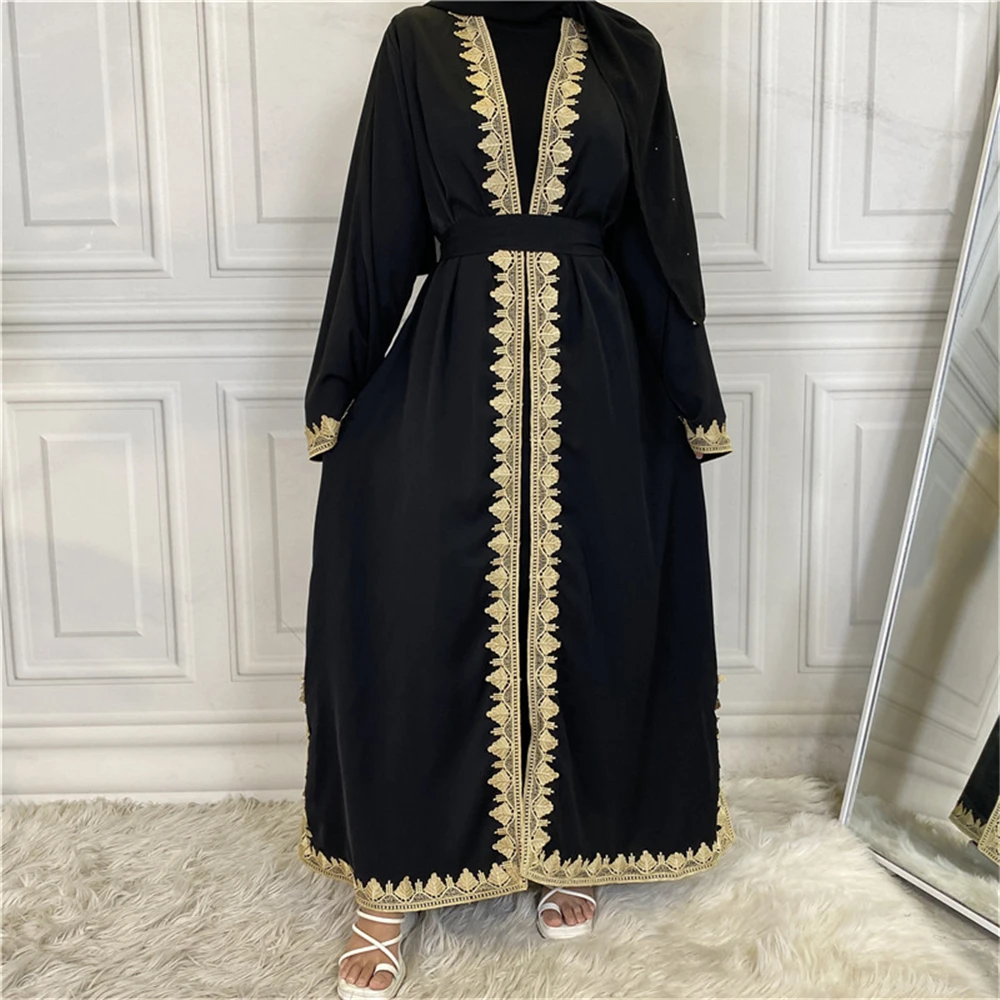 

Eid Mubarak Kaftan Abaya Dubai Turkey Muslim Fashion Long Sleeve Dress Loose Boubou Islamic Clothes For Women Djellaba Femme