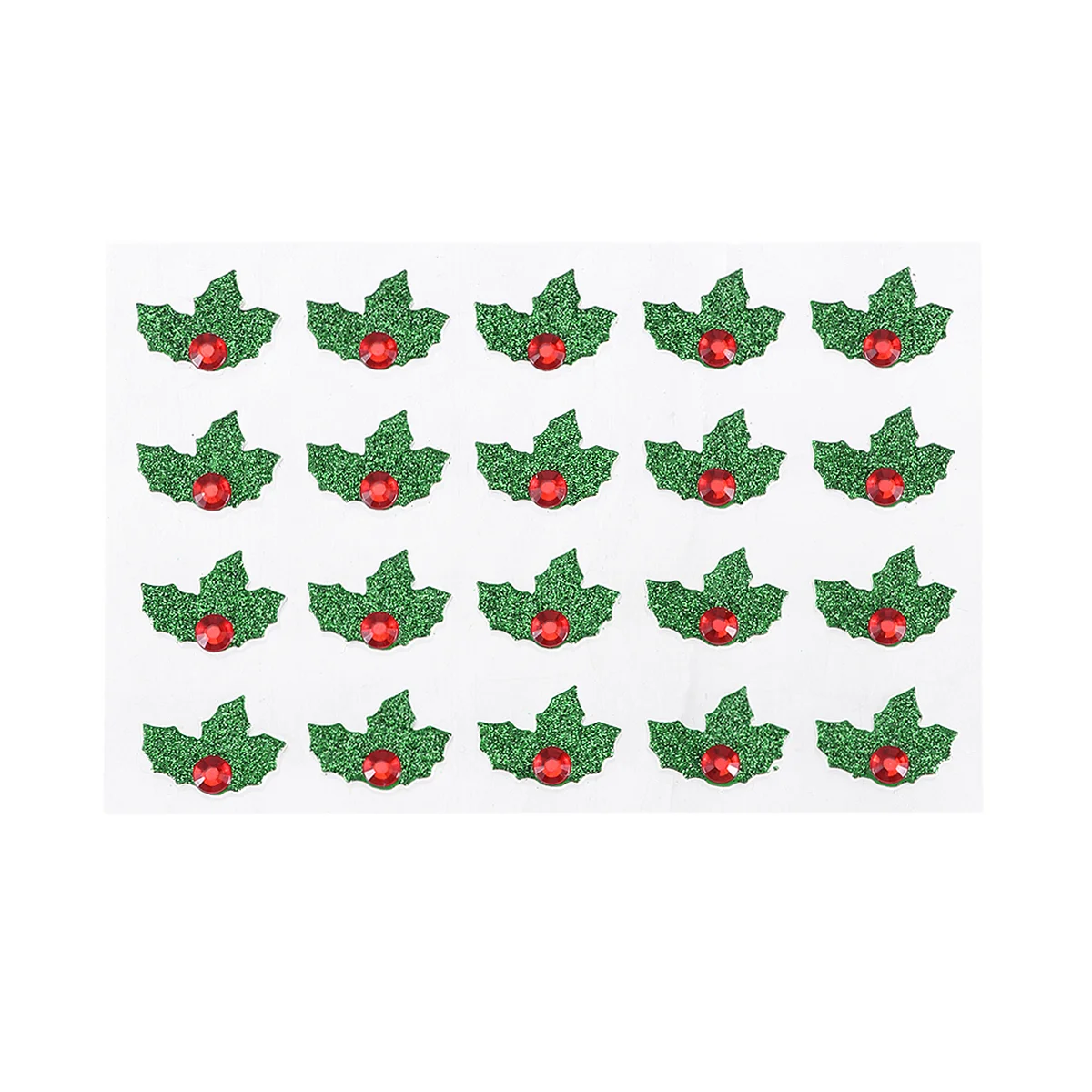 

5 Sheets Christmas Stickings Leaf Stickers Holly Scrapbook Crafts Decoration Rhinestones