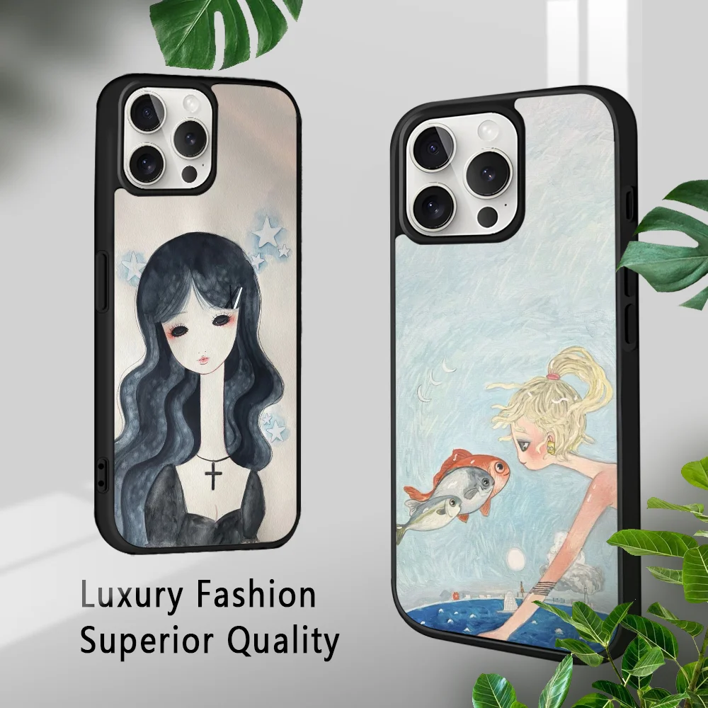 Чехол для телефона Pretty Aya T-Takano с аниме iPhone 16 15 14 13 12 11 Pro Xs Max Mini Plus Celulares Hard Funda