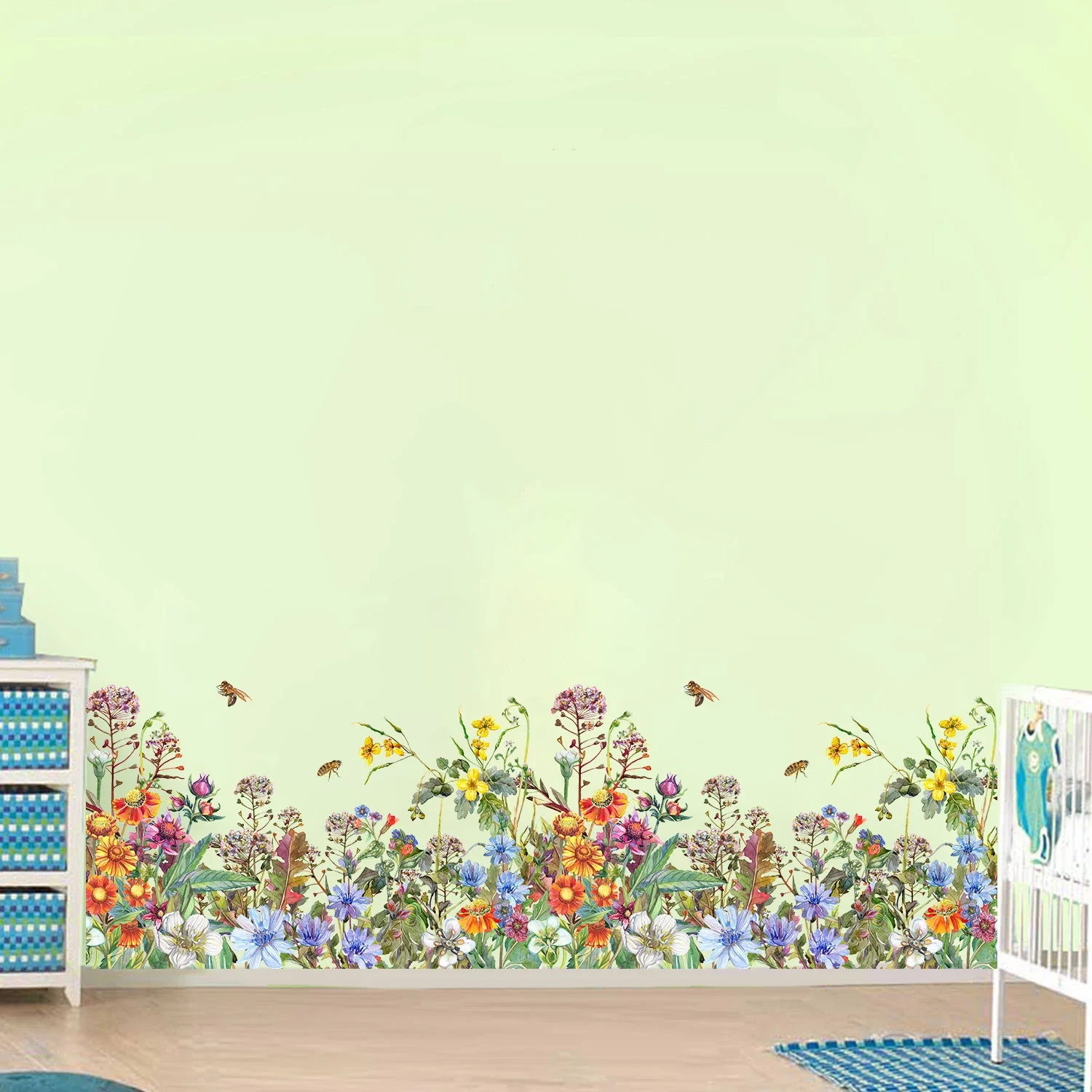 Цветочное растение бабочка наклейки на стену детская комната потолок крыша