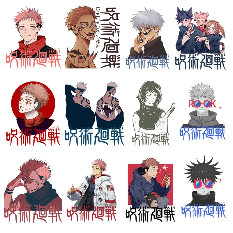

Japanese Anime Jujutsu Kaisen Heat Transfer Character Printed Patch DIY T-Shirt Decoration Hot Iron Patch