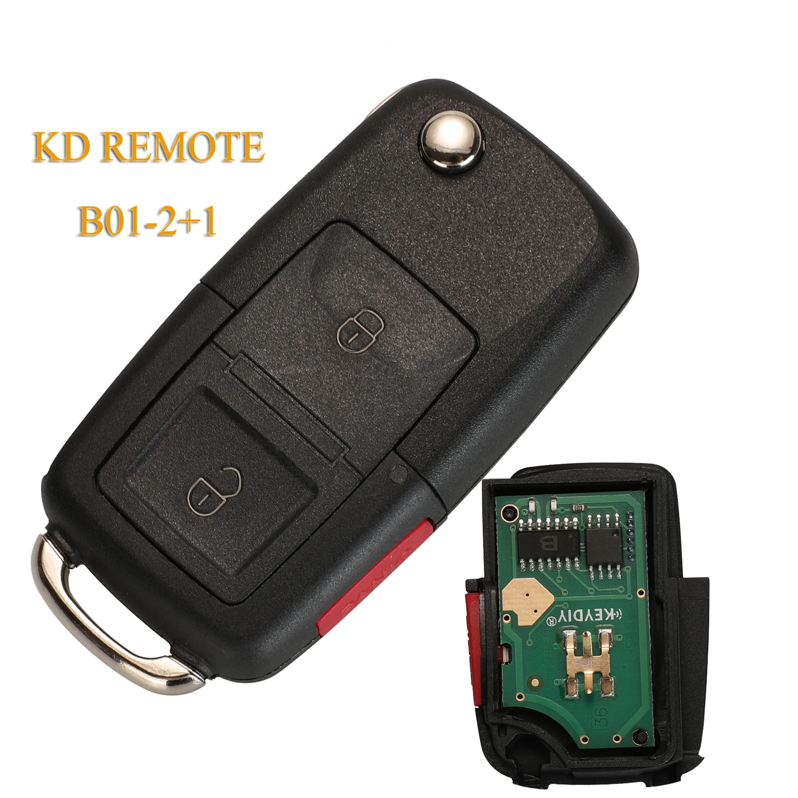 

jingyuqin 2+1 Buttons B01-2+1 KD Universal Remote Control Key For VolksWagen Type Work With KD900 KD-X2 KD Mini URG200