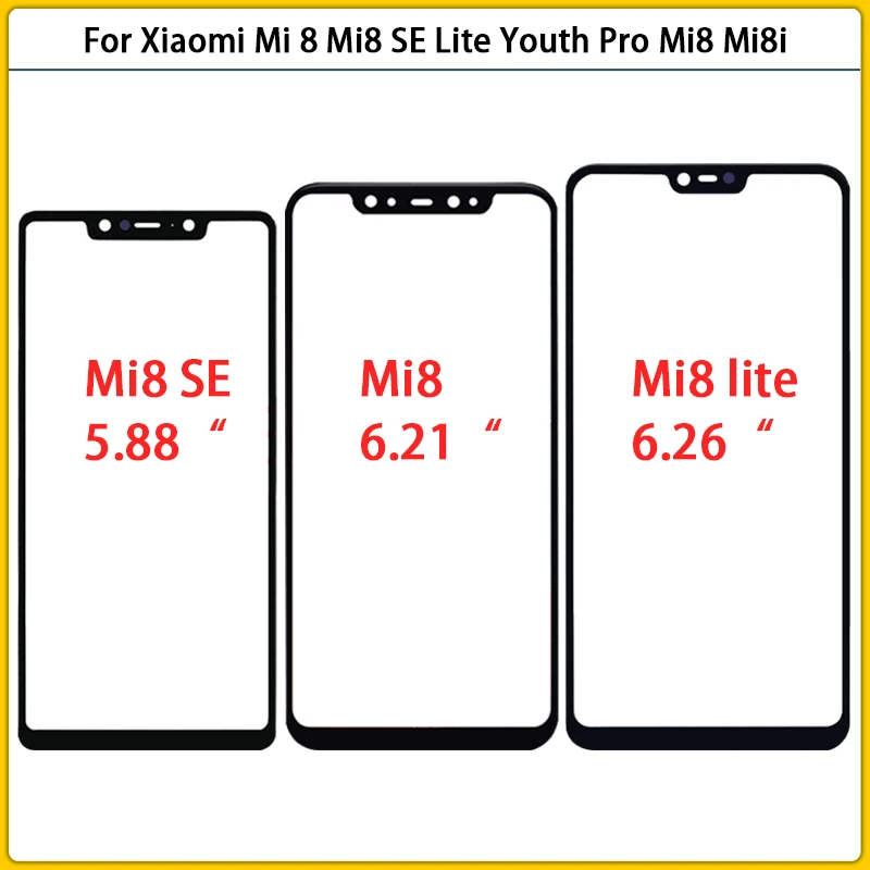 Новинка для Xiaomi Mi 8 SE / Mi 8 Lite сенсорный экран ЖК передняя внешняя стеклянная панель Объектив Mi8 Mi 8 Pro сенсорный экран стеклянная крышка OCA Replac