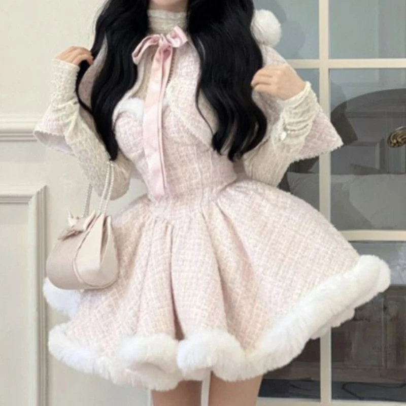 Корейский стиль Kawaii Новый комплект из 3 предметов для женщин ретро лоскутное